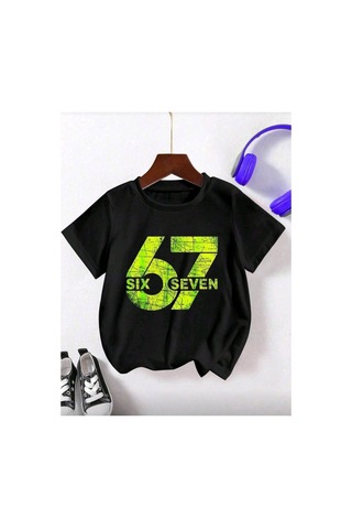 Stil X Sıx Seven Baskılı Erkek Çocuk Tshırt, 67 Tasarımlı Siyah-5