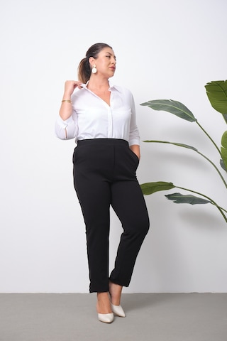 Pera Moda Pamuk Yarım Kol Beyaz Ofis Okul Öğretmen Gömleği