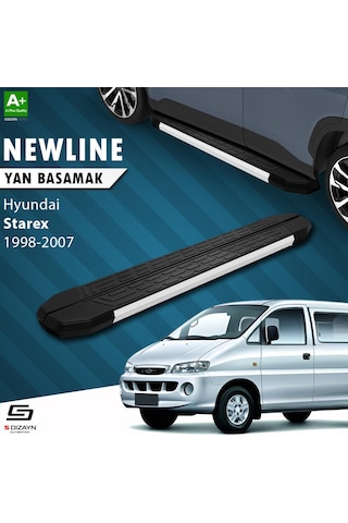 S-dizayn Hyundai H-1 Starex Uzun Şase Newline Aluminyum Yan Basamak 213 Cm 1998-2007 A+ Kalite