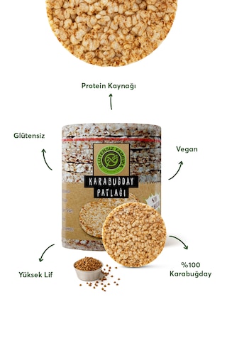 Karabuğday Patlağı Sade 88 G X 12 Paket Glütensiz & Vegan