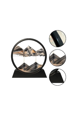 Hareketli Kum Sanatı Resim Sandscapes Yuvarlak Cam 3d Derin Deniz Kumu