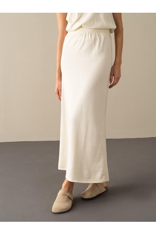 Ekru Regular Fit Triko Uzun Etek 850893 Ekru