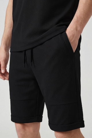 Siyah Oversize Fit Yumuşak Dokulu Basic Erkek Şort Takım - 85274 Siyah