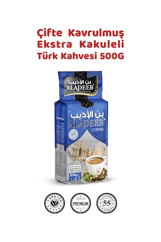 Aladeeb Çifte Kavrulmuş Ekstra Kakuleli Türk Kahvesi 500 G