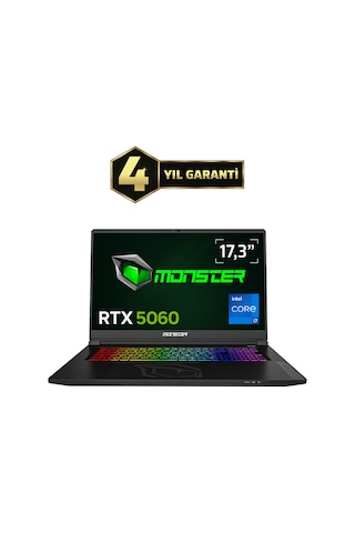 Monster Tulpar T7 V26.2.4 i7-13620H 16 GB 1 TB SSD 8 GB RTX5060 17.3" Dos Dizüstü Bilgisayar