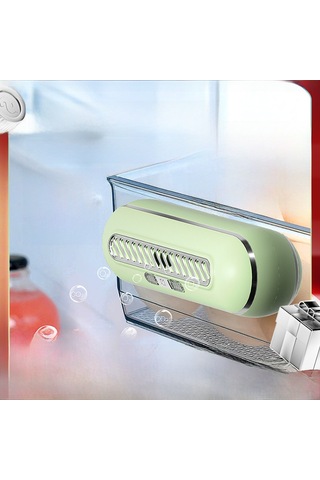 Dianziye Yenilenmiş Şarjlı Buzdolabı Koku Giderici: Dezenfektan, Anti-bakteriyel, Taze Tutucu Ve Temizleyici - Yeşil Renk, Yüksek Performans Asma Kanca + Şarj Kablosu Hediye