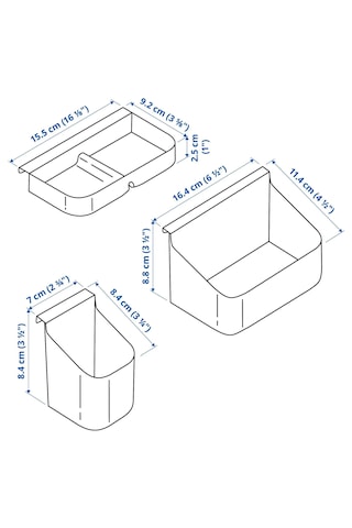 3 Parça Çekmece İçi Takı Düzenleme Kutusu Ikea Makyaj Organizeri