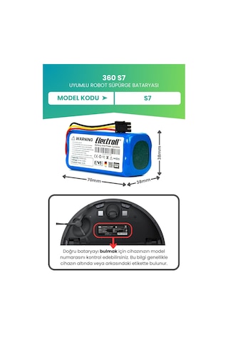 360 S7 Batarya Ultra Yüksek Kapasite 3200mah Pil