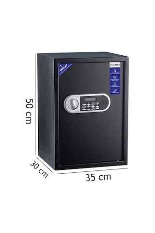 Closter CLP-502 Büyük Boy Yüksek Kaliteli Çelik Para Kasası 30x35x50 CM