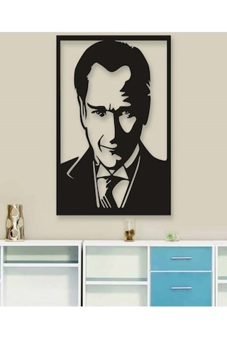 Atatürk Silüet Ahşap Duvar Tablosu Renkli