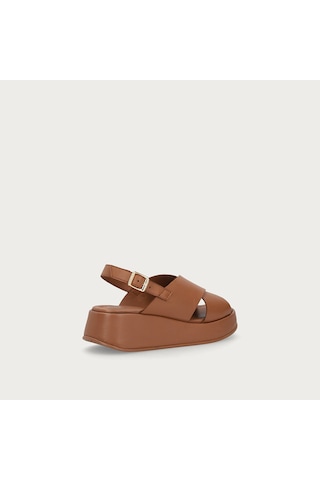 Mou Sandalet Kadın 04m4 Frau Leather Platform Sandals Bej