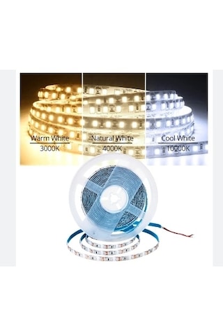 12 Volt 5 Mm 2835 Smd 6500 K Beyaz İç Mekan 120 Ledli 5 Metre Şerit Led