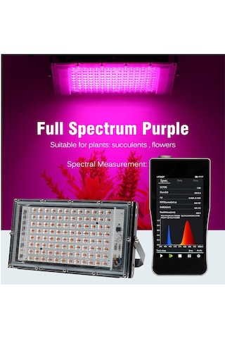 Led Büyüyen Işık 220v Tam Spektrumlu Phytolamp 50w/100w/300w Su Geçirmez Mor