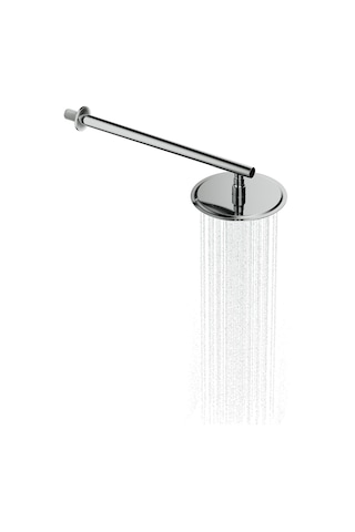 Aqua Bagno Largo Tepe Duşu 20x20 Cm. ,duvardan Duş Kolu 42,5 Cm. Paslanmaz Krom - 2 Parça Set Krom
