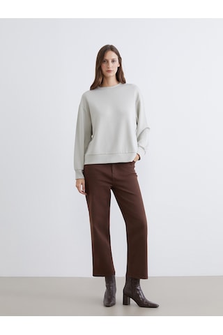 Lcw Everyday Gri Bisiklet Yaka Oversize Kadın Sweatshirt