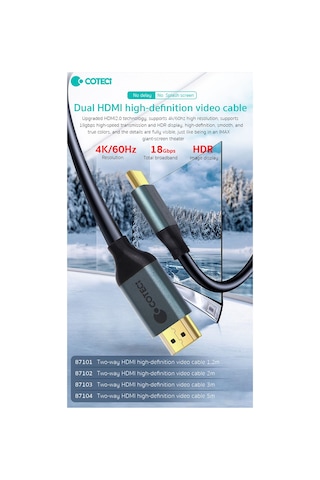 Hdmı To Hdmı 5 Metre 4k 60hz Hdmı 2.0 Kablo Ultra Hd Hdr Slim İnce Uçlu Görüntü Aktarıcı