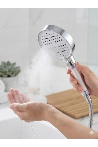 Multi 6 Fonksiyonlu Spa Etkili Filtreli Duş Başlığı Yüksek Basınçlı Su Tasarruflu Klor Ve Kireç Önleyici El Duşu, Handshower Art Deco