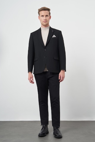 İmza Siyah Baskılı Gabardin Mono Yaka Tam Astar Çift Yırtmaç 2 Düğme 4 Drop Comfort Fit Classic Ceket 1002245157 Siyah
