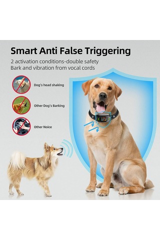 Teltree Köpek Havlama Engelleme Cihazı: Renkli Ekran, Ip67 Su Geçirmez, 3 Mod Ses-titreşim-şok , Akıllı Tanı, Şarjlı, Hassasiyet Ayarı - Siyah