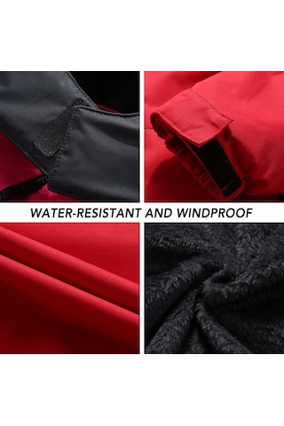 Erkekler Dağ Su Geçirmez Kabuk Ceket Kayak Ceket Rüzgar Geçirmez Ceket Kış Sıcak Ceket Kamp Yürüyüş Kayak İçin