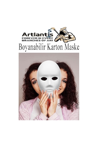 Maske Boyama 2 Adet Boyanabilir Karton Maske Lastikli İnsan Yüzü Suratı Yerli Üretim Okul Sınıf Etkinlikleri Hobi