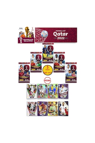 Dünya Kupası Panini Fıfa 2022 Adrenalyn Xl Qatar World Cup Trading Kartı 5 Paket 40 Kart