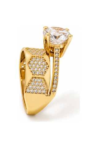 Yazıcılar 14 Ayar Altın Premium Model Golden Aura Tektaş Yüzük 00420