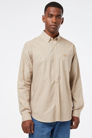 Lacoste Men's Regular Fit Beige Shirt Normal Kesim Erkek Gömlek Bej