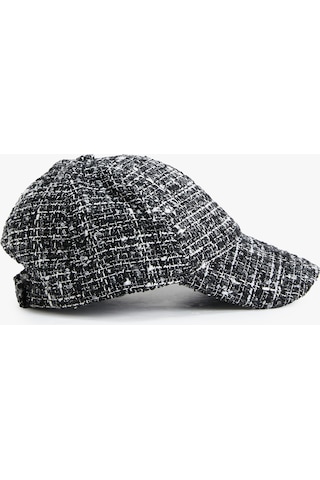 Koton Tüvit Kışlık Şapka Cap Model- Şahika Ercümen X Koton Siyah Ekose 4wak40128aa 4WAK40128AA9C9 Siyah