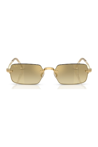 Ray-ban Rb 3928 0017ı 54 A Ap Rocky Unisex Dikdörtgen Gold Aynalı Metal Güneş Gözlüğü Altın