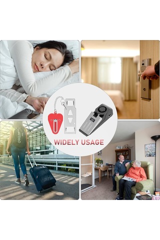 Ximistore9 Seyahat İçin 120db Alarmlı Kapı Durdurucu, 3 Hassasiyet Seviyesi, Abs+paslanmaz Çelik, Ce&rosh Onaylı Ev Güvenlik Seti