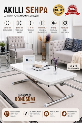 Juppo Üst Tabla Mdf Beyaz Oval Köşe Alt Krom Dışa K