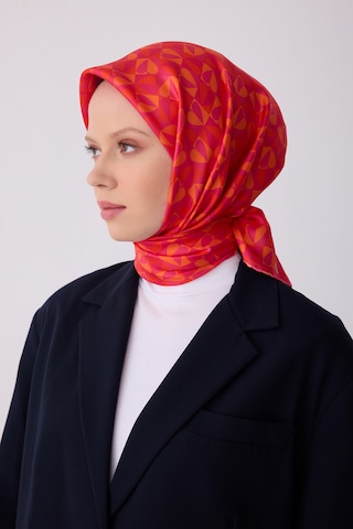 Belli Twill İpek Eşarp 4322-31 Kırmızı Kırmızı - Turuncu