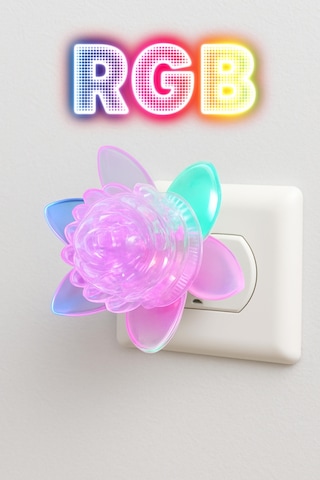 Rgb Gece Lambası Çiçek Tip On/off Tuşlu Koridor Hol Işığı Uyuma Işığı Renkli Işık Beyaz Gc06 Beyaz
