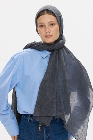 Fenza Scarf Freya Müslin Püsküllü Bürümcük Pamuklu Şal Füme