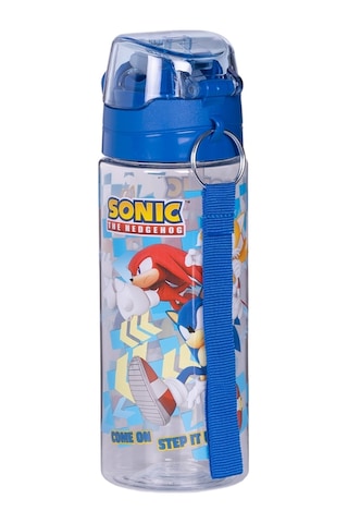 Wiggle 500ml Sonic The Hedgehog Pipetli Askılı Kilitlenebilir Su Matarası Mavi