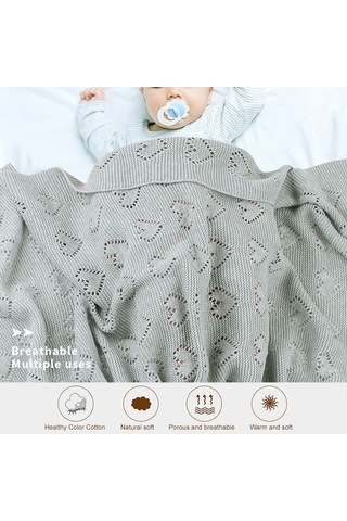 Sones Çok İşlevli Bebek Örgü Aşk İçi Boş Rüzgar Geçirmez Klima Battaniyesi Kılıfı, Boyut: 100x80cm Haki