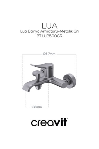 Creavit Lua Banyo Armatürü Metalik Gri Bt.lu2500gr