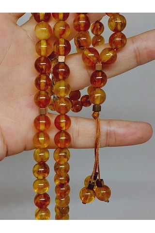 Kehribar Taşı Tesbih 99'luk 8mm 23475 Mor