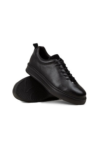 Deery Erkek Siyah Hakiki Deri Sneaker Ayakkabı - 02010msyhp01 Siyah