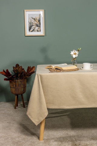 Elart Soft Kadife Masa Örtüsü Dikdörtgen 150x220 Cm Taş Taş