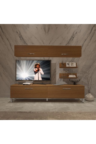 Decoraktiv Eko 5 Slm Std Krom Ayaklı Tv Ünitesi Tv Sehpası Ceviz