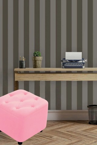 Most Hallow Kapitoneli Kare Puf 11 Pembe Kadife Kumaş Evinize Te