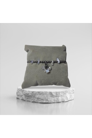 Ay Taşı Halhal Doğal Taş Bileklik Hal Hal Ayarlanabilir İpli Moon Stone Kristalize Kırık Taş Şifalı Halhal Bileklik Şeffaf