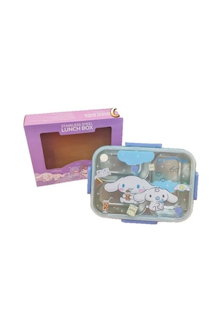 Moveevo Çelik Parçalı Bento Kutusu - Lezzetlerinizi Ayrı Tutun MAvi