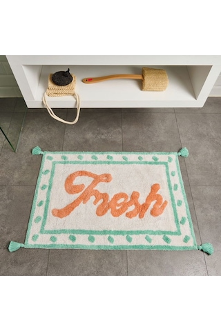 Evidea Soft Fresh Granny Tufting Banyo Paspası - Beyaz - 60x90 Cm Beyaz