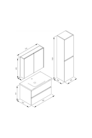 Isvea Trio+ 80 Cm Banyo Dolabı- Çift Çekmeceli