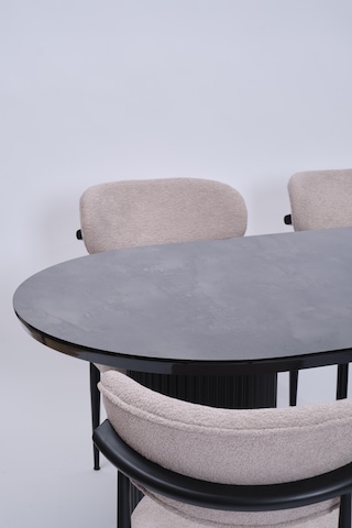 Bohem Polo Lak Panel Yemek Masa Sandalye Takımı 90x170 Siyah