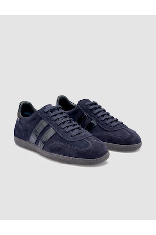 Hakiki Süet Deri Lacivert Kadın Sneaker Ayakkabı Lacivert Süet