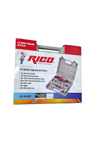 Rico 1/4" Havalı Taşlama Seti 10 Parça 022-rc4083